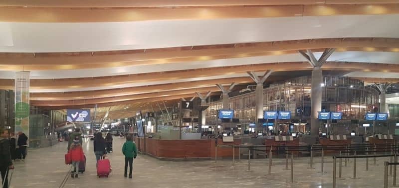 Gardermoen airport, departure hall.